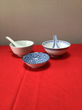 Blue-and-white Chinese porcelain bowls and spoon set - thumbnail 2 of 4