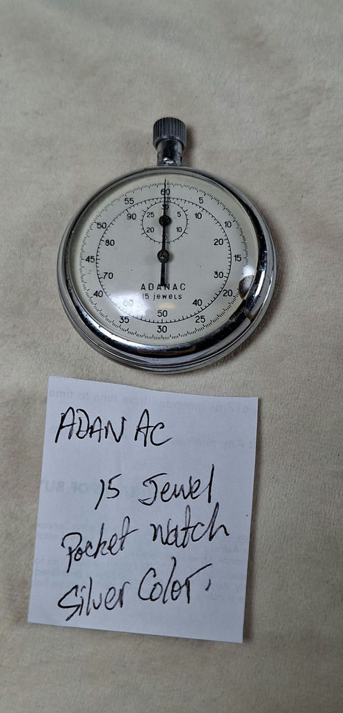 ADANAC 15-JEWEL POCKET WATCH, SILVER COLOR - image 1 of 4