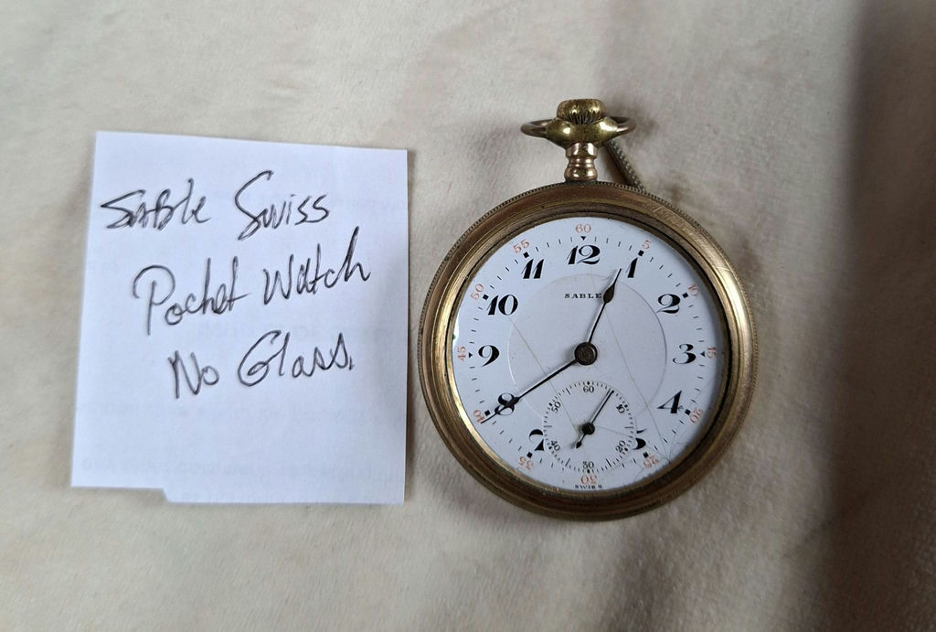 Sable Swiss Pocket Watch, Missing Glass - image 1 of 5