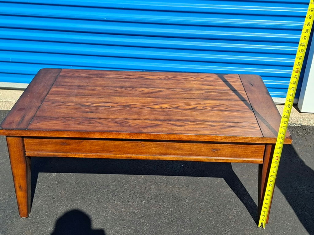 Gorgeous Solid Lift Top Wood Coffee Table, Excellent Craftsmanship, Hinges Open for Storage! - image 6 of 6