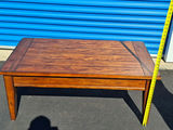 Gorgeous Solid Lift Top Wood Coffee Table, Excellent Craftsmanship, Hinges Open for Storage! - thumbnail 6 of 6
