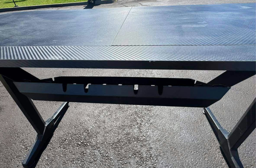Awesome Gaming Desk, Black adjustable-height desk with cable holes, And Comes with Custom Sized Mouse Pad That Fits Whole Desk - image 4 of 5