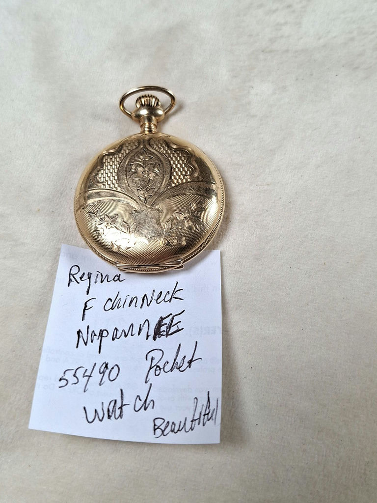 Antique Beautiful Regina F. Chinneck Napanee Pocket Watch,  No 55490 - image 1 of 6