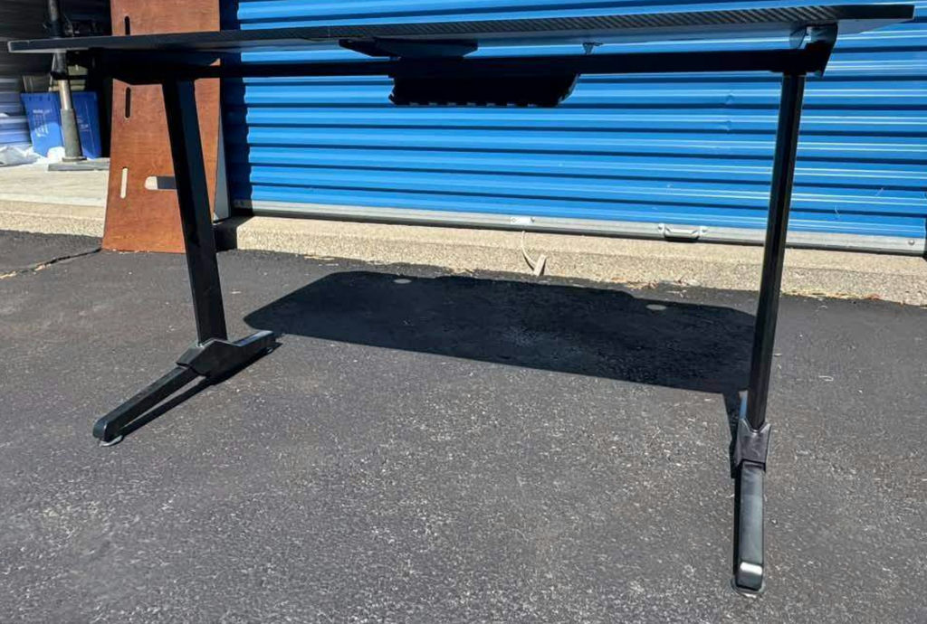 Awesome Gaming Desk, Black adjustable-height desk with cable holes, And Comes with Custom Sized Mouse Pad That Fits Whole Desk - image 2 of 5