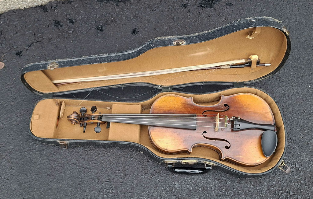 Antique Lifton Violin with Bow and Hard Case, Great Decor Piece, Needs Repairs To Be Playable - image 1 of 12