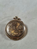 Small Antique Late 1890s Elgin Gold Tone Pocket Watch in Keystone Watch Case, Serial Number 6583036 - thumbnail 5 of 8