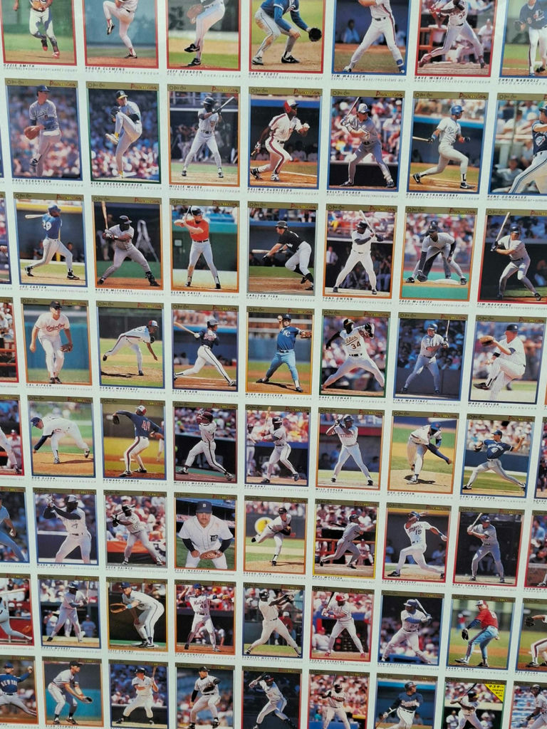 UNCUT SHEET of Vintage MLB Baseball Cards, FRAMED - image 6 of 7