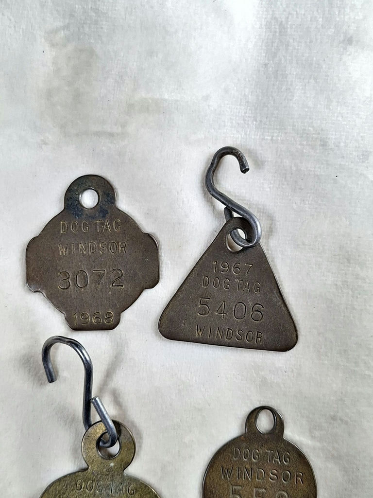 Vintage Windsor Brass Dog Tag Licenses - image 3 of 5