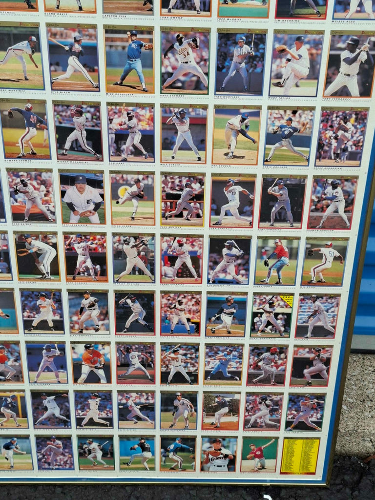 UNCUT SHEET of Vintage MLB Baseball Cards, FRAMED - image 5 of 7