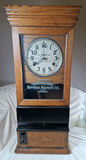 International Business Machines Co. Wooden Wall Punch In Clock, Restored And In Working Condition - thumbnail 1 of 10
