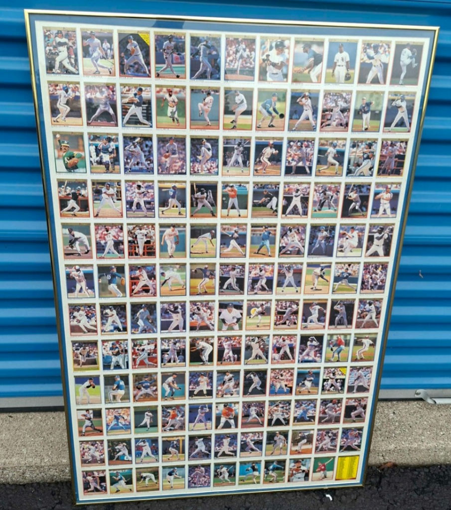 UNCUT SHEET of Vintage MLB Baseball Cards, FRAMED - image 1 of 7