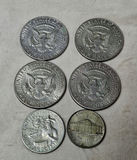 Collection of U.S. Silver Coins, 4 Half Dollars, Quarter Dollar, And Nickel - thumbnail 2 of 5