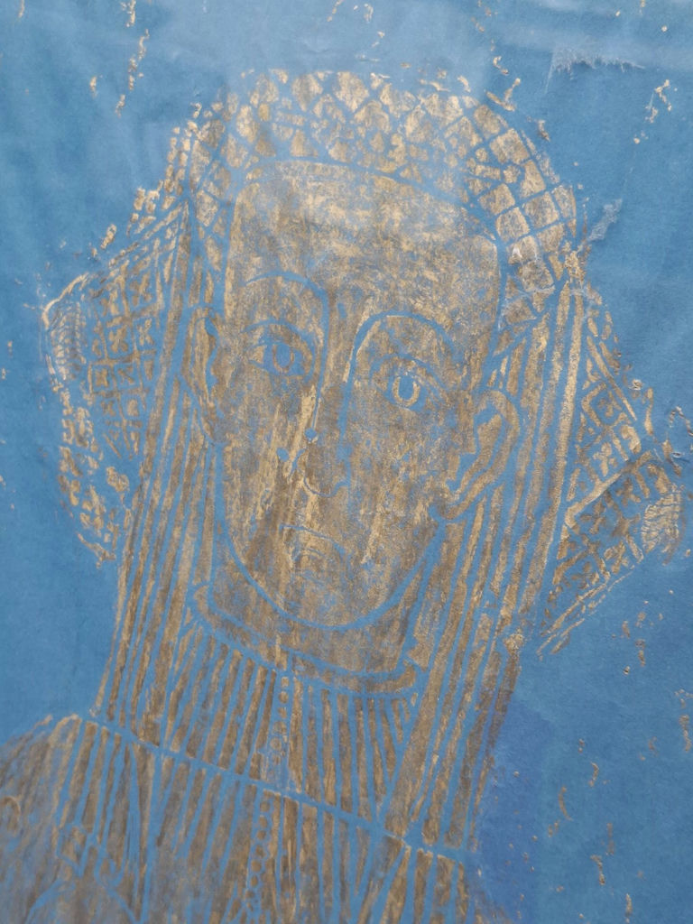 Vintage Framed Brass Rubbing Portrait Of Woman, Stunning - image 6 of 6