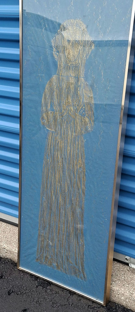 Vintage Framed Brass Rubbing Portrait Of Woman, Stunning - image 2 of 6