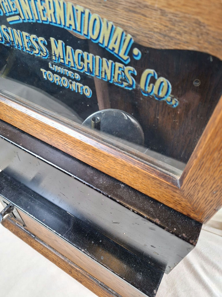International Business Machines Co. Wooden Wall Punch In Clock, Restored And In Working Condition - image 5 of 10