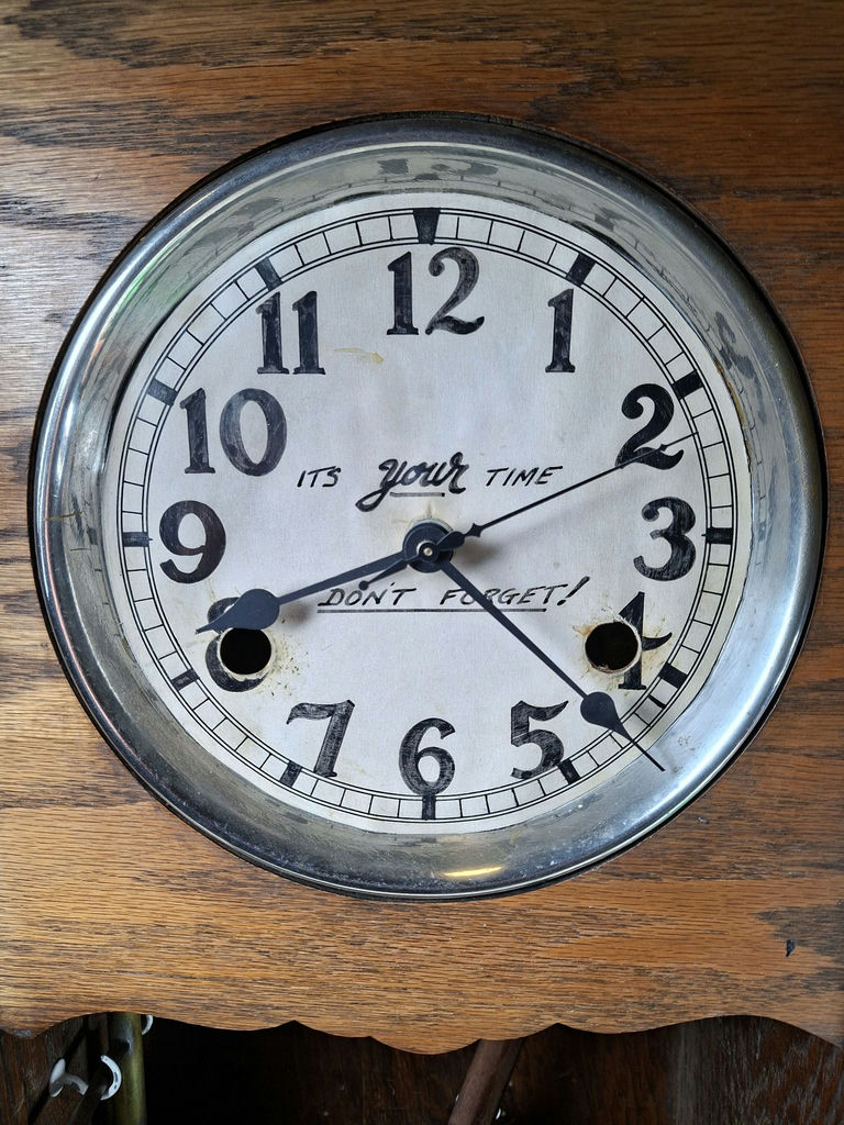 International Business Machines Co. Wooden Wall Punch In Clock, Restored And In Working Condition - image 8 of 10