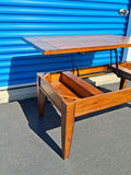 Gorgeous Solid Lift Top Wood Coffee Table, Excellent Craftsmanship, Hinges Open for Storage! - thumbnail 2 of 6