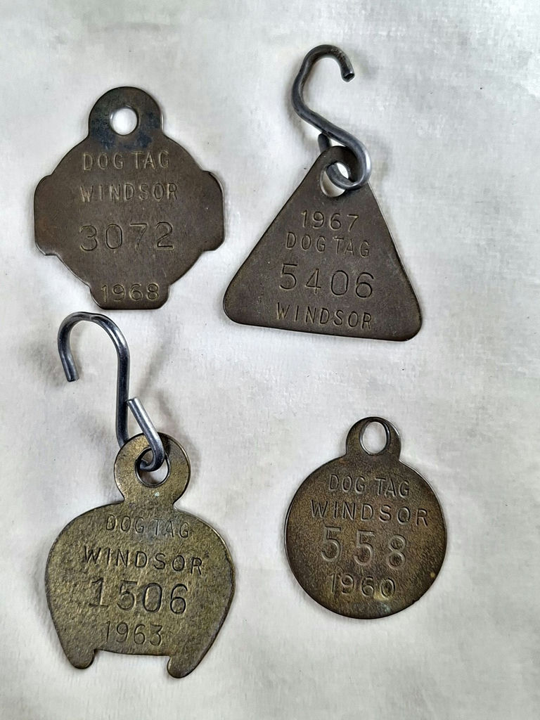 Vintage Windsor Brass Dog Tag Licenses - image 4 of 5