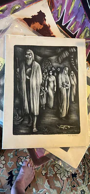 Earle Miller Signed Print Of The Delivery Of Moses To The Promised Land - Image 1 of 3