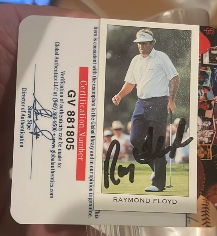 Autographed Card Of Golfer Ray Floyd With COA - image 1 of 2