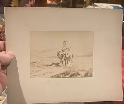 Cabinet Phot Of French Painting Arab Going To The Market - Image 1 of 3
