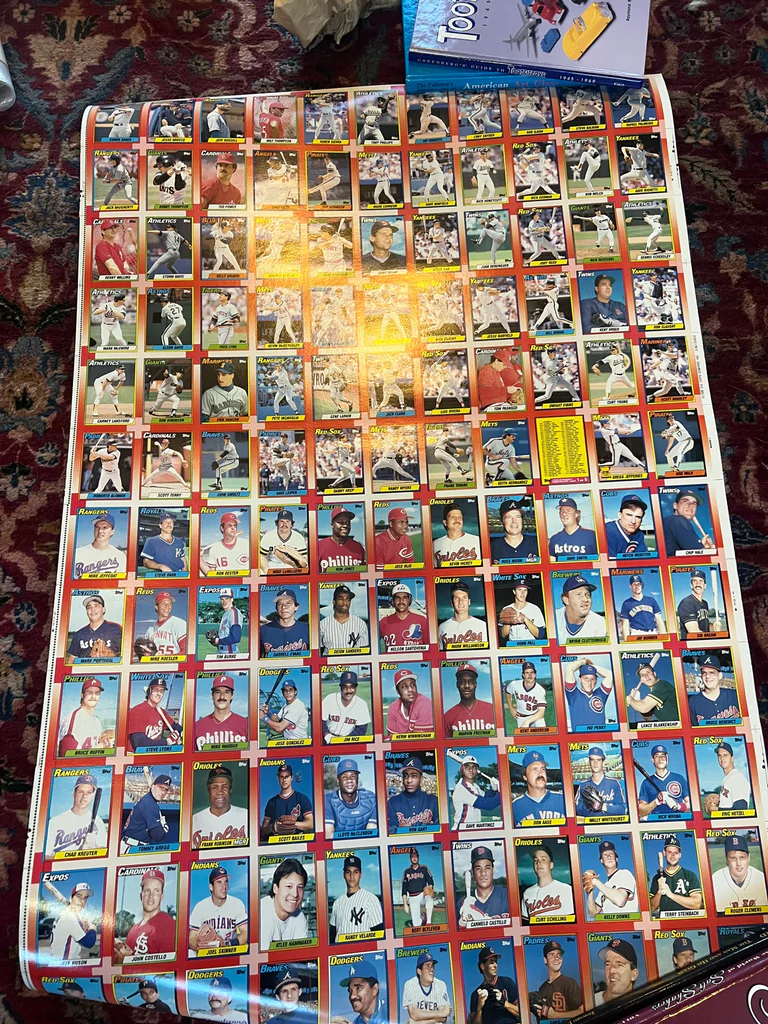 6Uncut 1990 Sheets Topps Baseball Ard’s In Original Tube - image 9 of 11