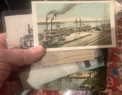 Lot 5 Antique Riverboat Steamboat Postcards - Image 1 of 11