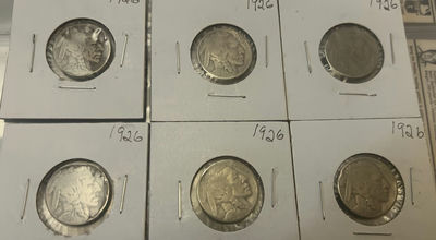 1926 (6) US Buffalo Nickels - Image 1 of 13
