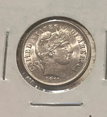 Uncirculated 1911 Barber Head US Silver Dime - Image 1 of 2