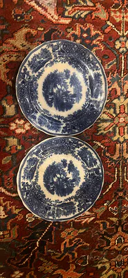 Two Antique Flo Blue Nonpareil Burgess & Leigh Dinner Plates - Image 1 of 6