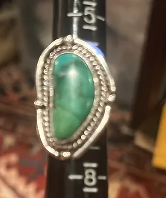 American Sterling Silver And Turquoise Ring - Image 1 of 6