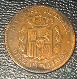 Spain 1870s Ten Centimos Coins - thumbnail 5 of 5