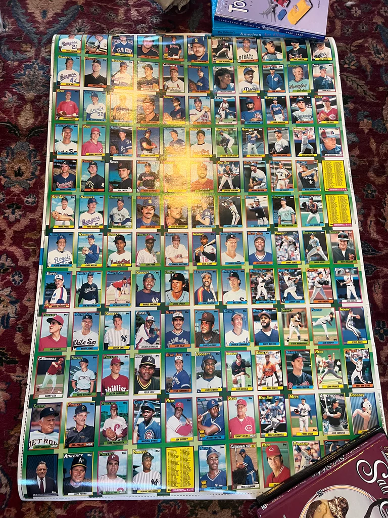 6Uncut 1990 Sheets Topps Baseball  Ard’s In Original Tube - image 8 of 11