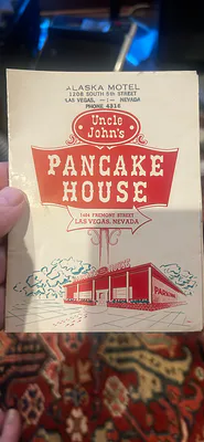 Mid 1950s Uncle John’s Pancake Menu And Alaskan Motel Las Vegas - Image 1 of 3