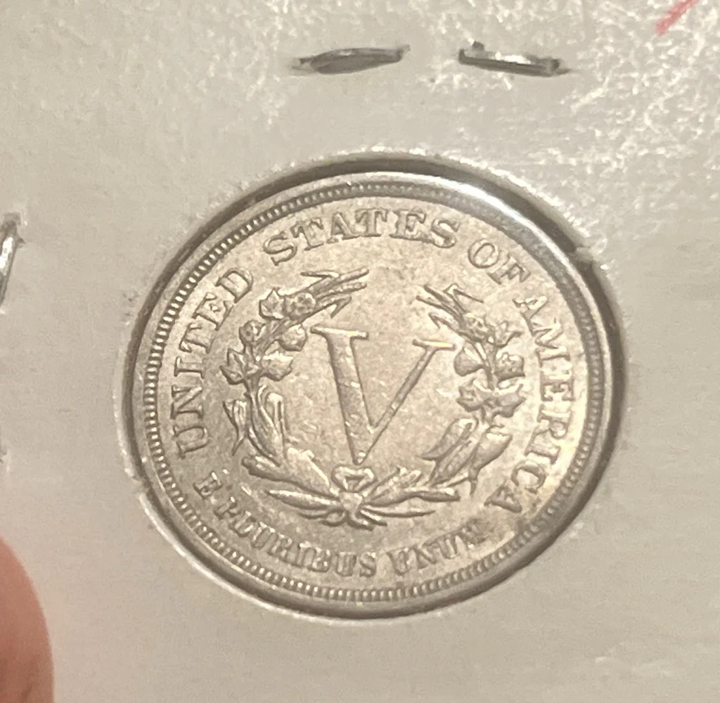 883 Liberty V Nickle Almost Uncirculated “No Cents” - image 2 of 2