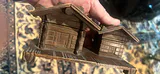 Antique Wood Cabin Ink Well Holder Rochers De Naye Switzerland - thumbnail 1 of 8