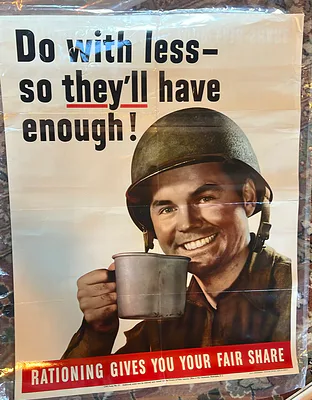 WW2 Poster Us Government Original Rationing Coffee For Troops - Image 1 of 5