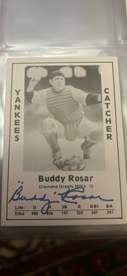 NY Yankees Autographed Baseball Card Buddy Rosar - Image 1 of 4