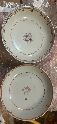 Qing Dynasty Saucers Export Famille Rose 18th Century - Image 1 of 8