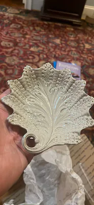 19Th Century German Salt Glaze Candy Dish With Silver Overlay - Image 1 of 4