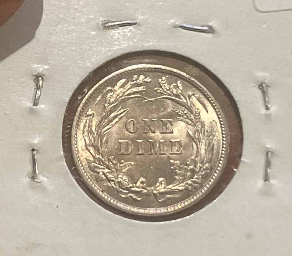 Uncirculated 1911 Barber Head US Silver Dime - image 2 of 2