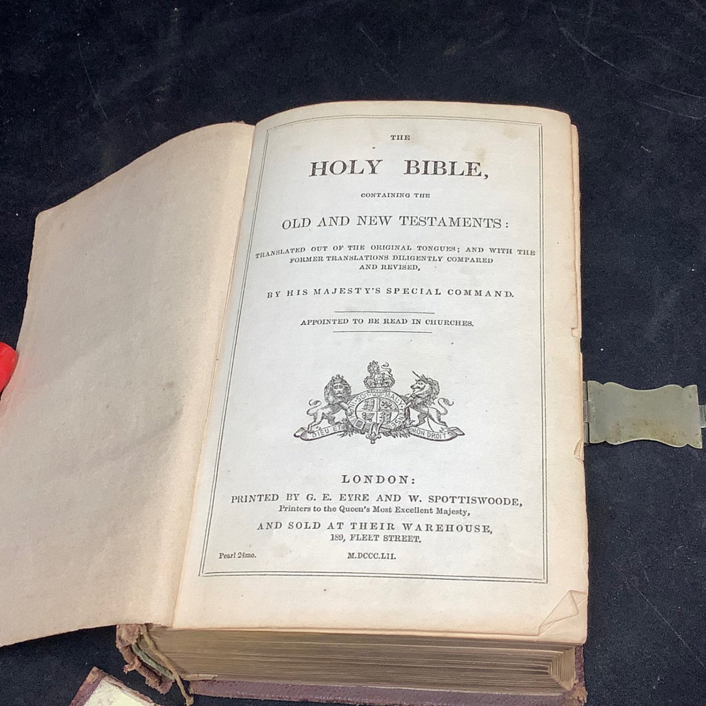 Antique Eyre & Spottiswoode Holy Bibles - image 6 of 17