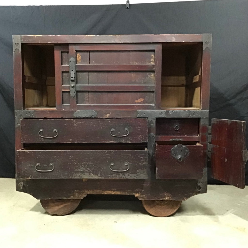 Antique Japanese Kuruma Tansu Chest