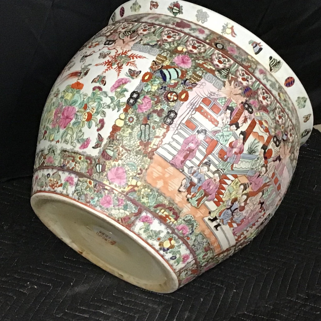 Chinese Rose Medallion Fish Bowls & Stand - image 8 of 15