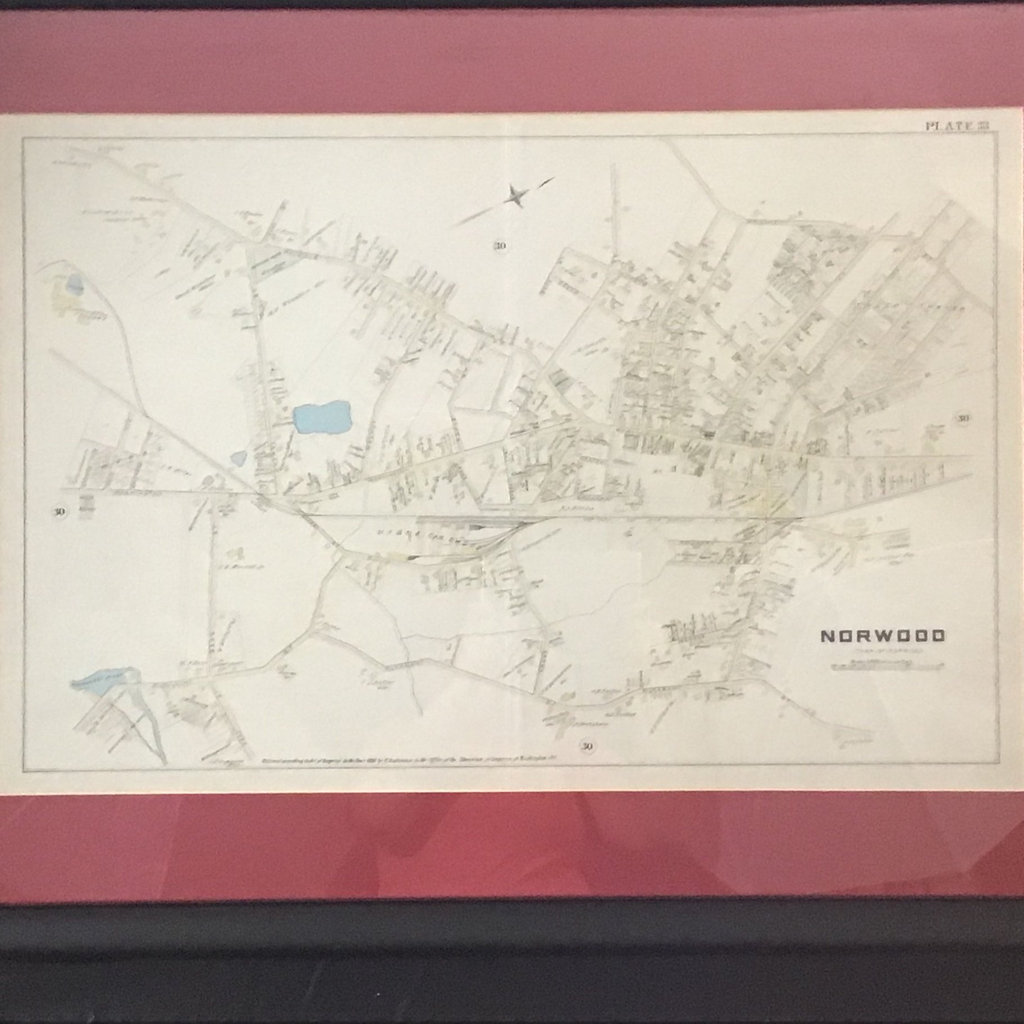 Framed Map of Norwood MA, circa 1888 - image 3 of 7
