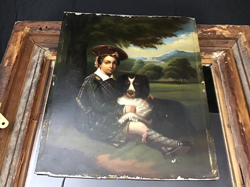 Antique Framed George M. Banks Oil on Metal - image 1 of 15