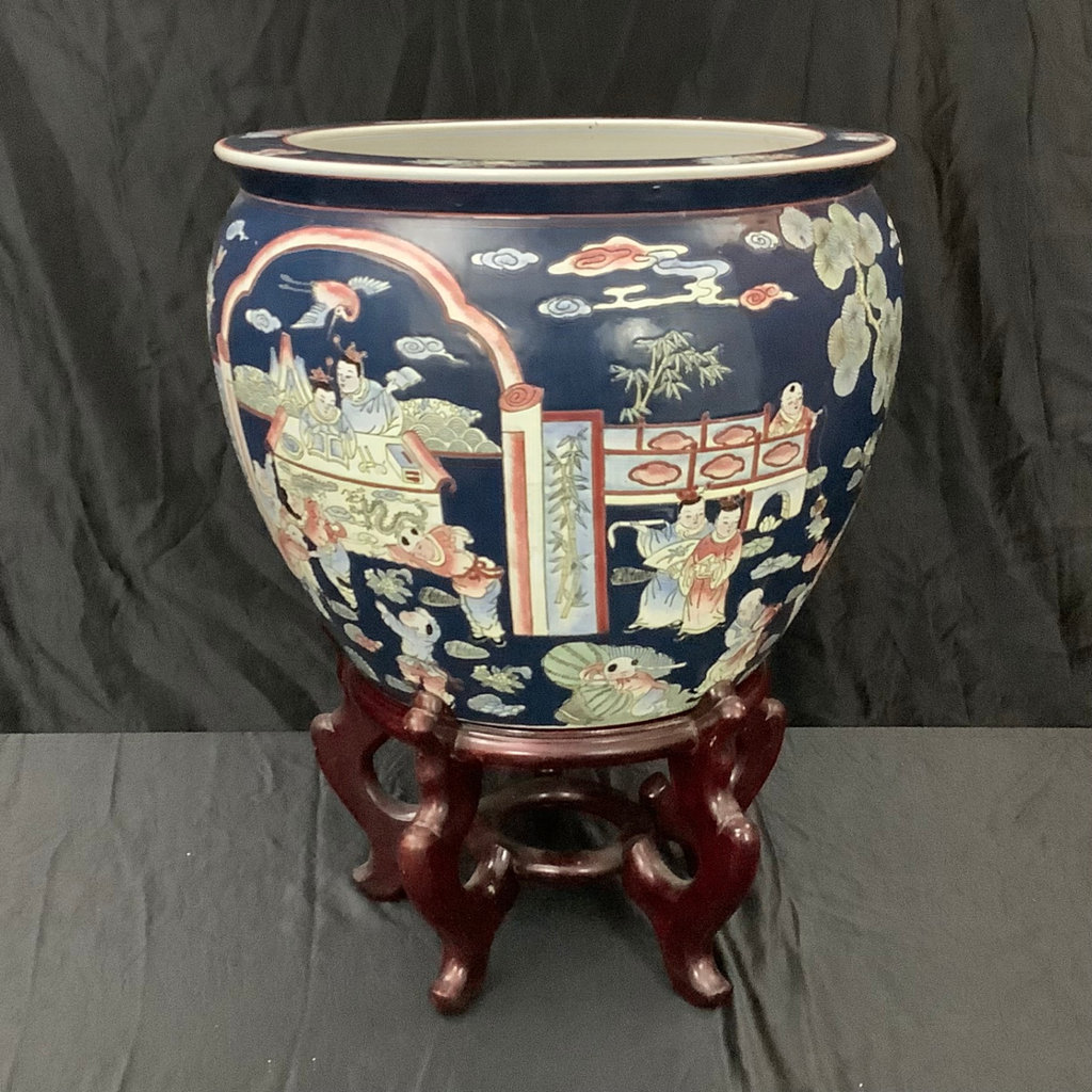 Chinese Fish Bowl w/Stand - image 1 of 8