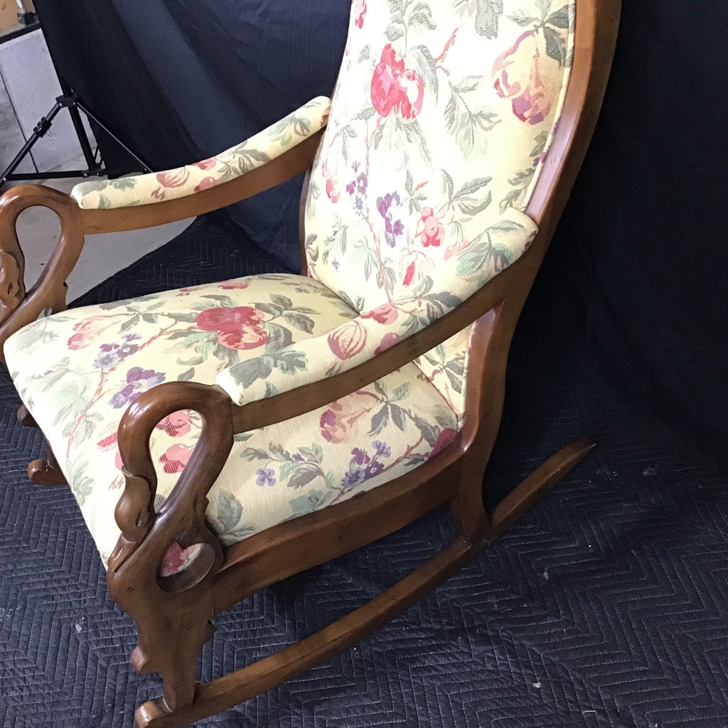Upholstered Swan Arm Rocker - image 6 of 12