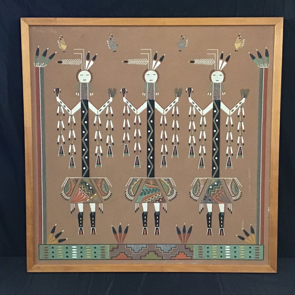 Nelson Lewis Navajo "Yei Bi Chai" Sand Painting - image 2 of 7