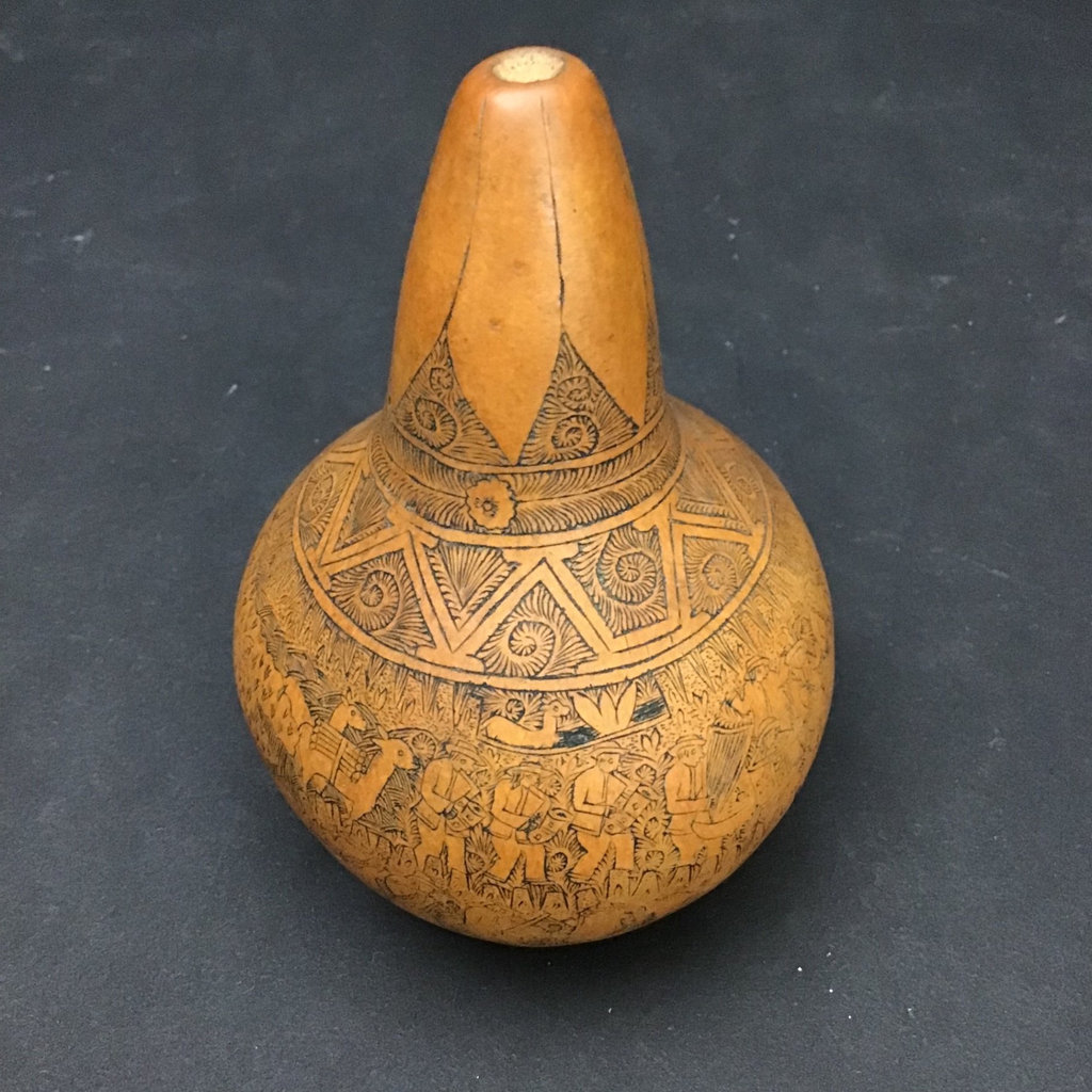 Peruvian Jaguar Vessels, Carved Gourds, & Painted Stones - image 6 of 7